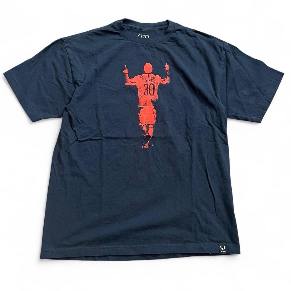 Lionel Messi Navy Short Sleeve T-Shirt Size Large FIFA Soccer